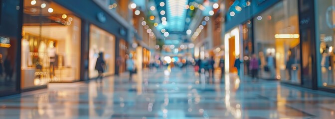 Shopping mall background. Shopping center. Blurred background