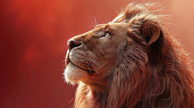 Redish majestic male Lion