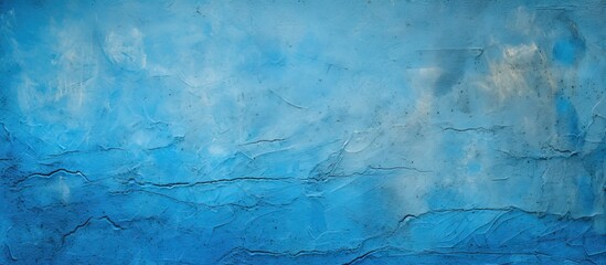 Fototapeta premium Texture of blue decorative plaster or concrete Abstract stucco background for design Art stylized banner with copy space for text