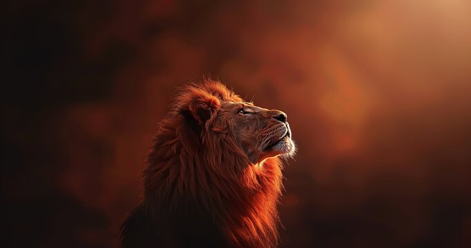 Redish majestic male Lion