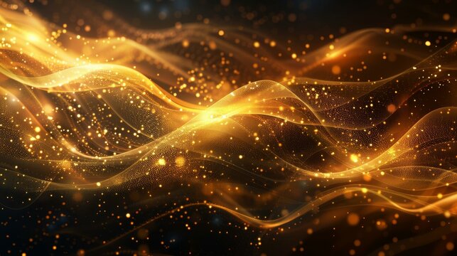 Dazzling Golden Waves with Brilliant Particles