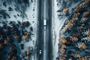 Aerial view of a high-speed train passing through countryside. Beautiful simple AI generated image in 4K, unique.