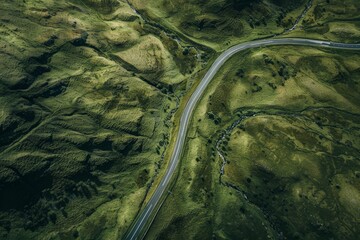 An aerial view of a smart city with eco-friendly transportation options such as electric cars and bike lanes. Beautiful simple AI generated image in 4K, unique.