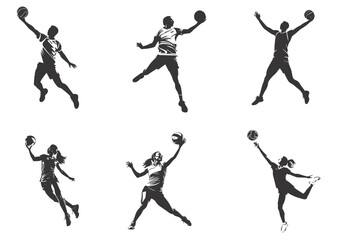Silhouette of people playing volleyball