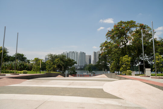 KUALA LUMPUR, MALAYSIA - MARCH 08, 2023: Taman Tasik Metropolitan Kepong at the daytime.