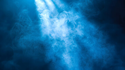 Fototapeta premium Blue vector spotlight with smoke volume light effect texture background. Generative AI.