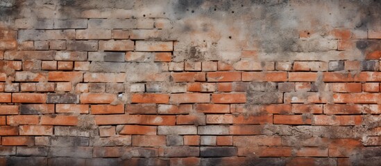 A brick background wallpaper with a concrete texture creating a visual concept for copy space images