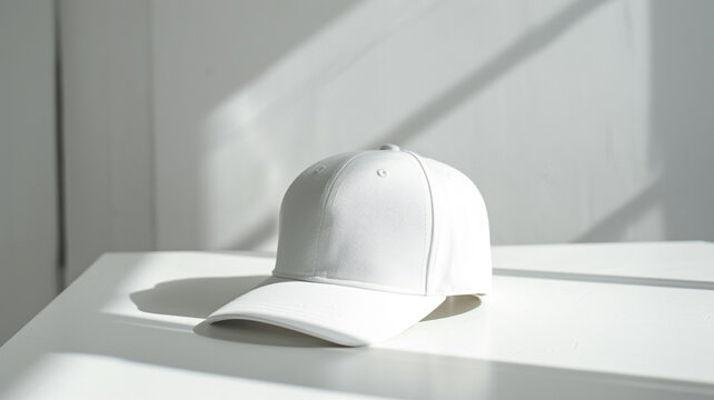 White hat on white table