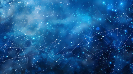 Bluew data network science pragramming future cyber texture watercolor background. Generative AI.