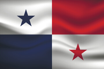 Flag of Panama. National symbol in official colors. Template icon. Abstract vector background