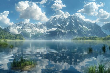Fototapeta premium Picturesque Mountain Lake Landscape