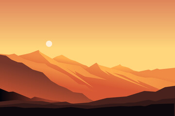 Abstract nature background vector illustration. Minimal landscape art. Mountain art wallpaper for prints, art decoration, wall arts and canvas prints.