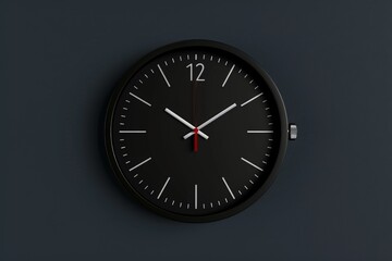 Blue Alarm Clock - Time Concept with word Work and red background. Beautiful simple AI generated image in 4K, unique.
