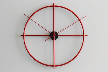 Blue Alarm Clock - Time Concept with word Work and red background. Beautiful simple AI generated image in 4K, unique.