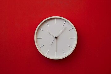 Red alarm clock close-up isolated on dark background with red gradient.. Beautiful simple AI generated image in 4K, unique.