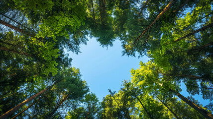 Fototapeta premium Love in Nature, Heart-Shaped Tree Canopy