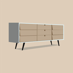 minimalist tv table vector illustration design. design furniture