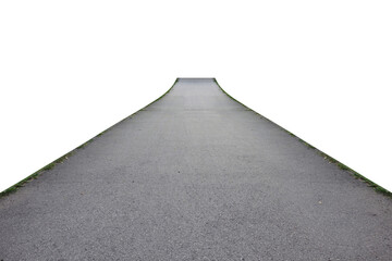 Straight, clean asphalt road with no traffic lane - on isolated transparent background. © Gold Picture