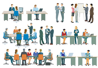  Arbeitsgruppen von  Personen beim Meeting. illustration