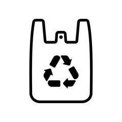 Vector icon illustration with ecology theme (plastic bag motif)
