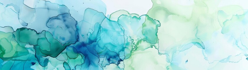 Abstract blue and green watercolor background.