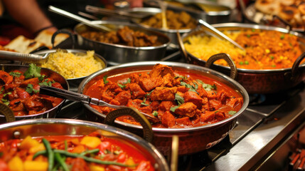 Oriental food - Indian takeaway at a London's market