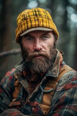 Obraz premium Portrait of a man in the forest