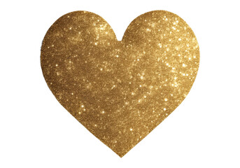 Fototapeta premium Golden glitter heart symbol isolate on transparent background, cutout, png