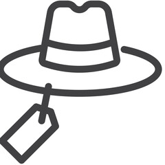 Hat outline icon on white background