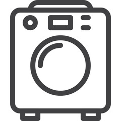 Clothes wash machine outline icon on white background