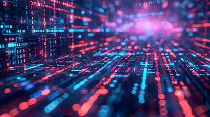 Abstract technology big data background concept, artificial intelligence tech, big data and cybersecurity