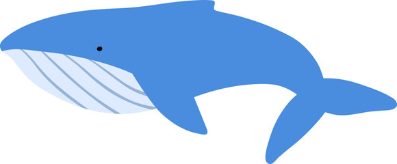 Blue Whale Cartoon Illustration Kids Clipart