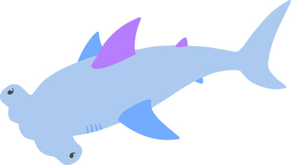 Hammerhead Shark Cartoon Illustration Kids Clipart
