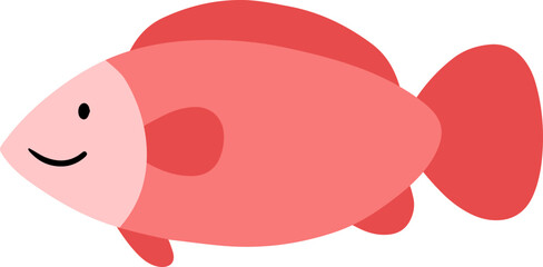 Sea Fish Funny Cartoon Illustration Kids Clipart