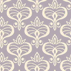 Seamless vintage pattern with curls. Wallpaper in the style of Baroque. Floral ornament. Ethnic tribal background. Vector illustration, template design for cloth, packaging, card, fabric