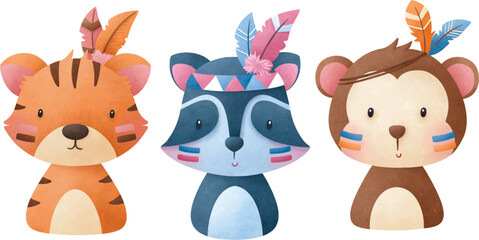 adorable animals illustration for personal project,background, invitation, wallpaper and many more