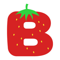 Fresh Strawberry Letter B