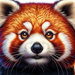 Ilustration of a Red Panda's face