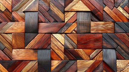  A tight shot of a wooden wall, composed of diverse wood planks and multicolored strips, stacked upon one another