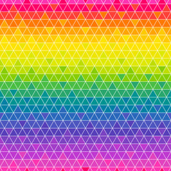 Rainbow triangles seamless pattern background for Pride month celebration.