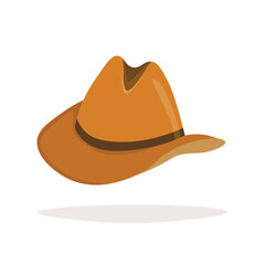 Cowboy hat isolated element. Vector drawing illustration for icon, game, packaging, banner. Wild west, western, cowboy concept