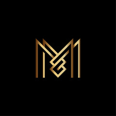 Minimalist Luxury Initials MM Logo Icon Vector