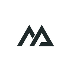 letter ma simple arrow linked geometric logo