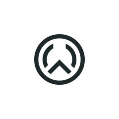 letter ow linked line logo vector