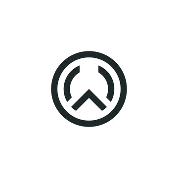 letter ow linked line logo vector