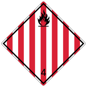 International wordless placard class 4 flammable solid
