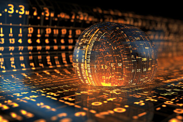 Generative ai on theme of digital data in computer memory for design natural abstract background