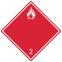 International wordless placard classes 2 flammable gases