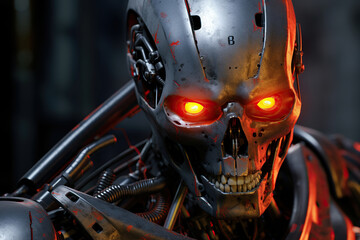 Fototapeta premium Generative ai on theme of beautiful futuristic space robot, autonomous programmable new technique