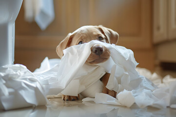 犬のトイレのしつけとトイレットペーパー